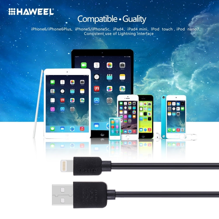 4 PCS HAWEEL 1m High Speed 8 pin to USB Sync and Charging Cable Kit for iPhone, iPad(Black) - Normal Style Cable by buy2fix | Online Shopping UK | buy2fix