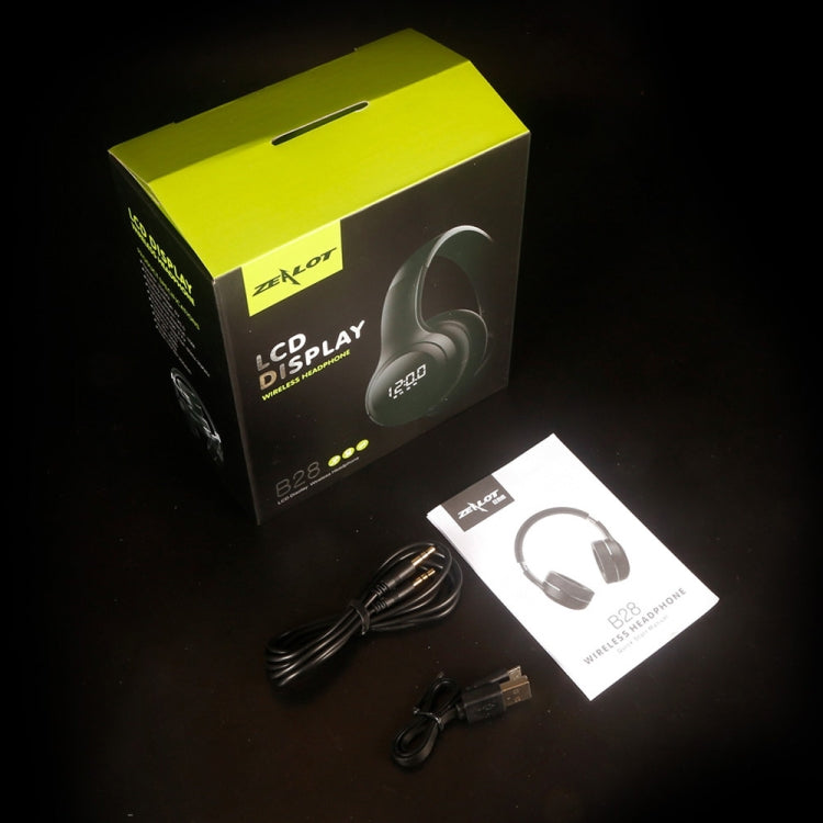 ZEALOT B28 Folding Headband Bluetooth Stereo Music Headset with Display (Dark Green) - Headset & Headphone by ZEALOT | Online Shopping UK | buy2fix