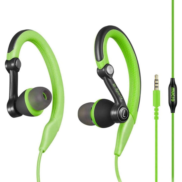 Mucro MB-232 Running In-Ear Sport Earhook Wired Stereo Headphones for Jogging Gym(Green) - Sport Earphone by Mucro | Online Shopping UK | buy2fix