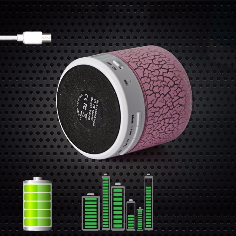 A9 Mini Portable Glare Crack Bluetooth Stereo Speaker with LED Light, Built-in MIC, Support Hands-free Calls & TF Card(Pink) - Mini Speaker by buy2fix | Online Shopping UK | buy2fix