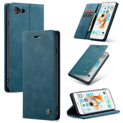 CaseMe-013 Multifunctional Retro Frosted Horizontal Flip Leather Case for iPhone 6 Plus / 6s Plus, with Card Slot & Holder & Wallet(Blue) - Apple Accessories by CaseMe | Online Shopping UK | buy2fix