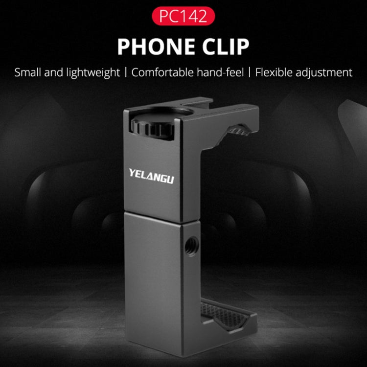 YELANGU PC142 Knob Style Phone Holder Bracket with Cold Shoe Base Mount(Black) - Stand by YELANGU | Online Shopping UK | buy2fix