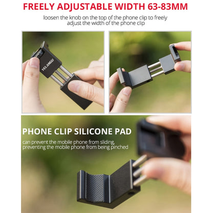 YELANGU PC142 Knob Style Phone Holder Bracket with Cold Shoe Base Mount(Black) - Stand by YELANGU | Online Shopping UK | buy2fix