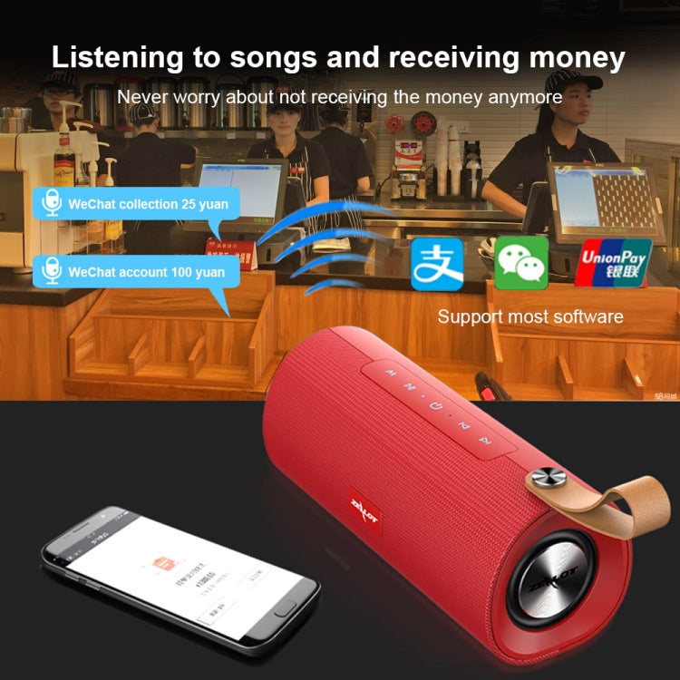 ZEALOT S30 Portable Heavy Bass Stereo Wireless Bluetooth Speaker with Built-in Mic, Support Hands-Free Call & TF Card & AUX(Red) - Desktop Speaker by ZEALOT | Online Shopping UK | buy2fix