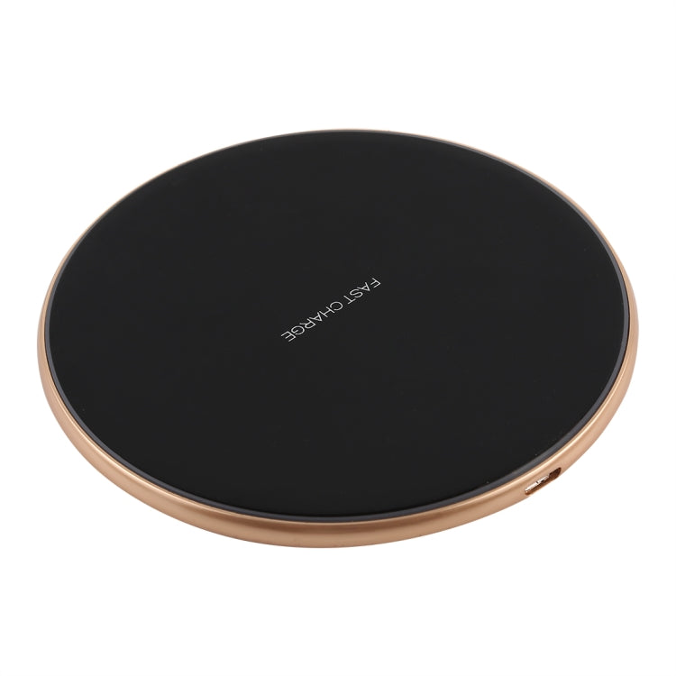 A-1 Round Shape Intelligent Qi Standard Wireless Charger, Support Fast Charging(Black+Gold) - Apple Accessories by buy2fix | Online Shopping UK | buy2fix