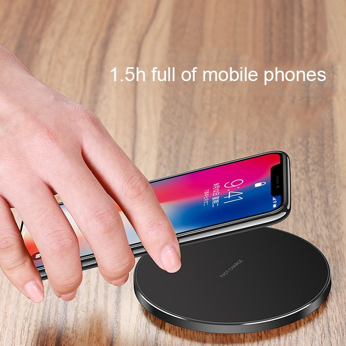 GY-68 Ultra-Thin Aluminum Alloy Wireless Fast Charging Qi Charger Pad(Black Red) - Wireless Charger by buy2fix | Online Shopping UK | buy2fix