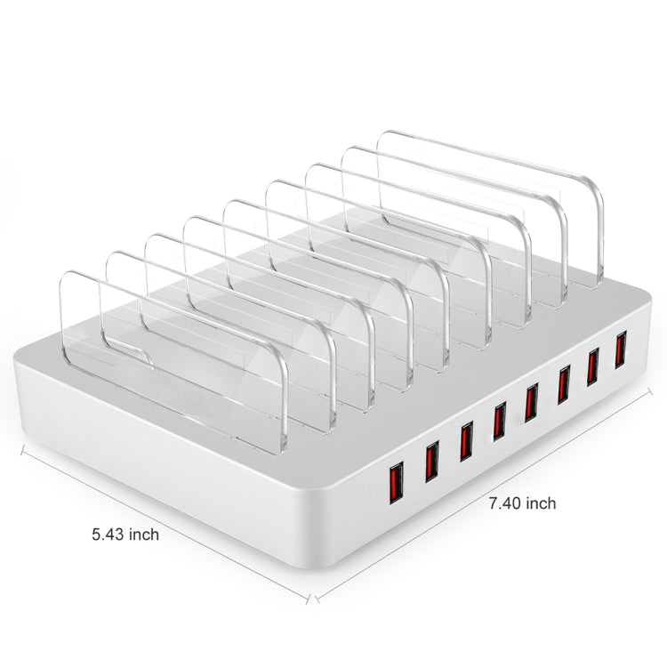 X6 96W 2.4A 8 USB Ports Smart Charger with Detachable Bezel, US Plug(White) - Multifunction Charger by buy2fix | Online Shopping UK | buy2fix