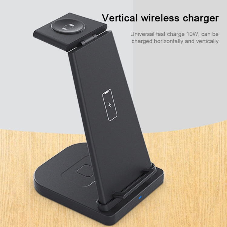 HQ-UD21 3 in 1 Folding Mobile Phone Watch Multi-Function Charging Stand Wireless Charger for iPhones & Apple Watch & Airpods (Black) - Apple Accessories by buy2fix | Online Shopping UK | buy2fix