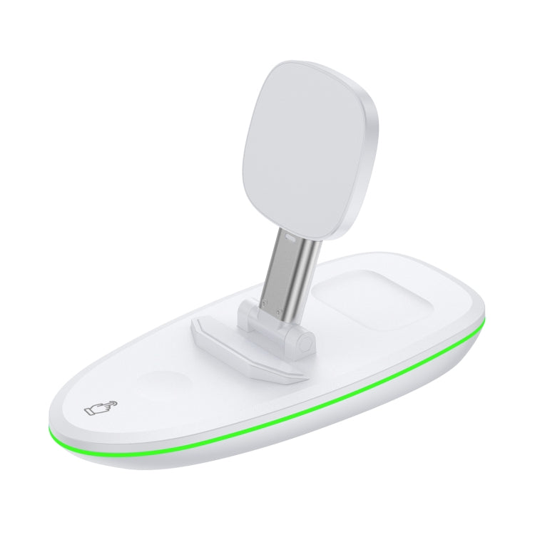 V9 3 in 1 Retractable Folding Multi-function Magnetic Wireless Charging Base for Phones & Apple Watch Series & AirPods(White) - Multifunction Charger by buy2fix | Online Shopping UK | buy2fix