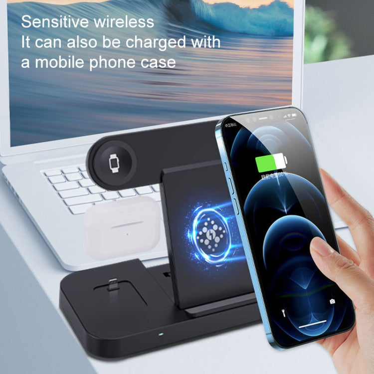 6 in 1 Multifunctional Foldable Vertical Wireless Charger (White) - Wireless Charger by buy2fix | Online Shopping UK | buy2fix