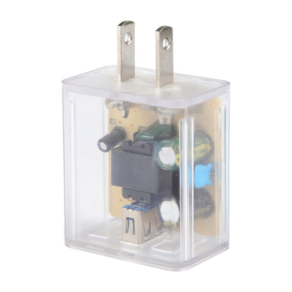 64-2 2A USB Transparent Charger, Specification: US Plug - USB Charger by buy2fix | Online Shopping UK | buy2fix