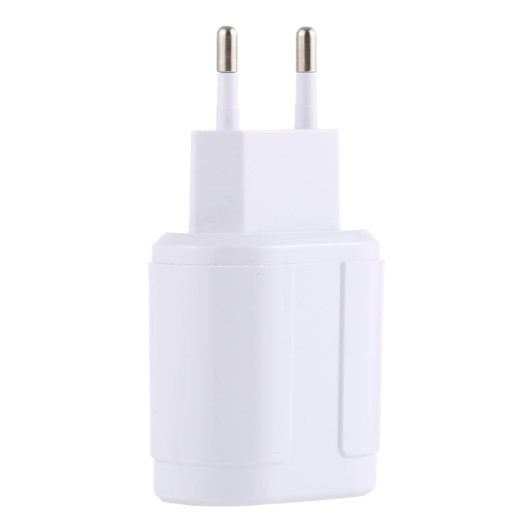 LZ-022 5V 2.4A Dual USB Ports Travel Charger, EU Plug (White) - USB Charger by buy2fix | Online Shopping UK | buy2fix