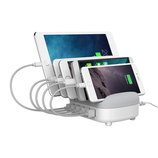 ORICO DUK-5P 40W 5 USB Ports Smart Charging Station with Phone & Tablet Stand(White) - Multifunction Charger by ORICO | Online Shopping UK | buy2fix
