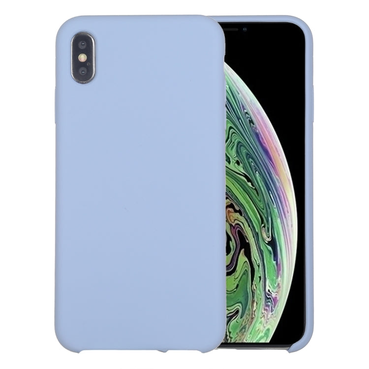 For iPhone XR Four Corners Full Coverage Liquid Silicone Case(Baby Blue) - More iPhone Cases by buy2fix | Online Shopping UK | buy2fix