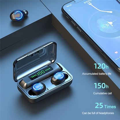 F9-9 TWS CVC8.0 Noise Cancelling Bluetooth Earphone with Charging Box, Support Touch Lighting Effect & Three-screen LED Power Display & Power Bank & Mobile Phone Holder & HD Call & Voice Assistant(Dark Blue) - TWS Earphone by buy2fix | Online Shopping UK | buy2fix