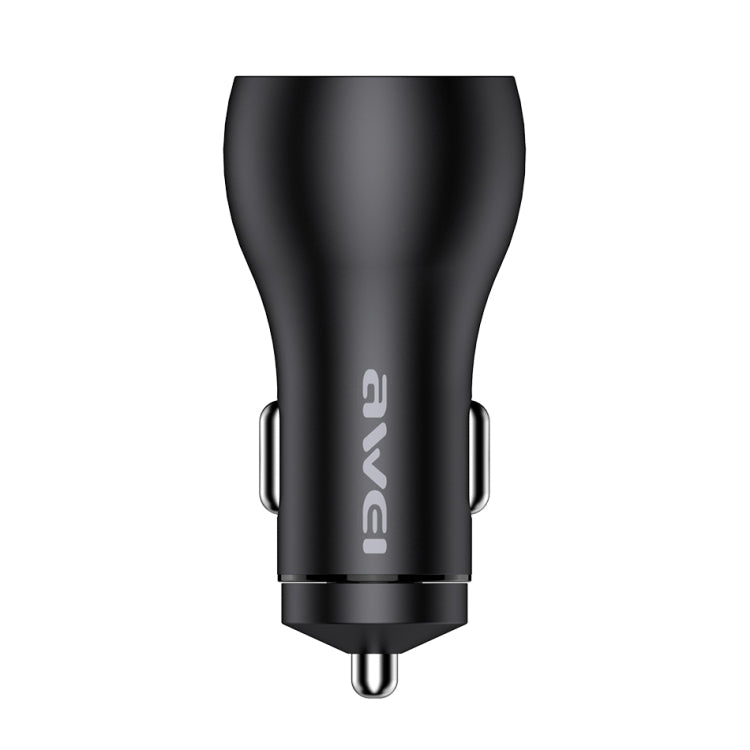 awei C-822 18W PD 8 Pin + 18W QC 3.0 USB Interface Car Charger(Black) - In Car by awei | Online Shopping UK | buy2fix