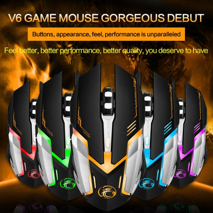 iMICE V6 LED Colorful Light USB 6 Buttons 3200 DPI Wired Optical Gaming Mouse for Computer PC Laptop(White) - Wired Mice by iMICE | Online Shopping UK | buy2fix