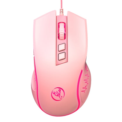 HXSJ X100 7-buttons 3600 DPI Cool Glowing Wired Gaming Mouse, Cable Length: 1.5m (Pink) - Wired Mice by HXSJ | Online Shopping UK | buy2fix