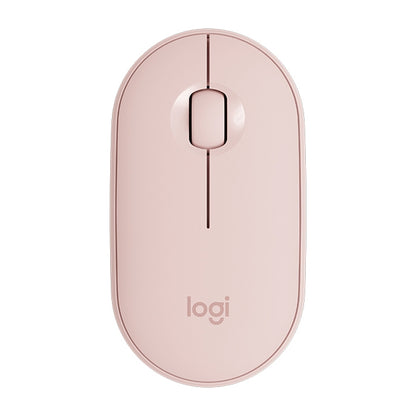 Logitech Pebble Cobblestone Shape Thin 3-keys 1000DPI Mute Wireless Bluetooth Optical Mouse, Wireless Range: 10m (Pink) - Wireless Mice by Logitech | Online Shopping UK | buy2fix