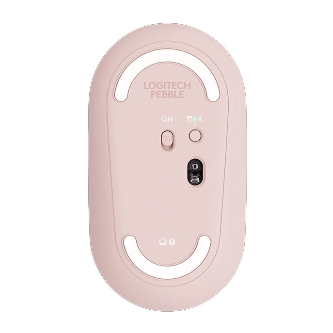Logitech Pebble Cobblestone Shape Thin 3-keys 1000DPI Mute Wireless Bluetooth Optical Mouse, Wireless Range: 10m (Pink) - Wireless Mice by Logitech | Online Shopping UK | buy2fix