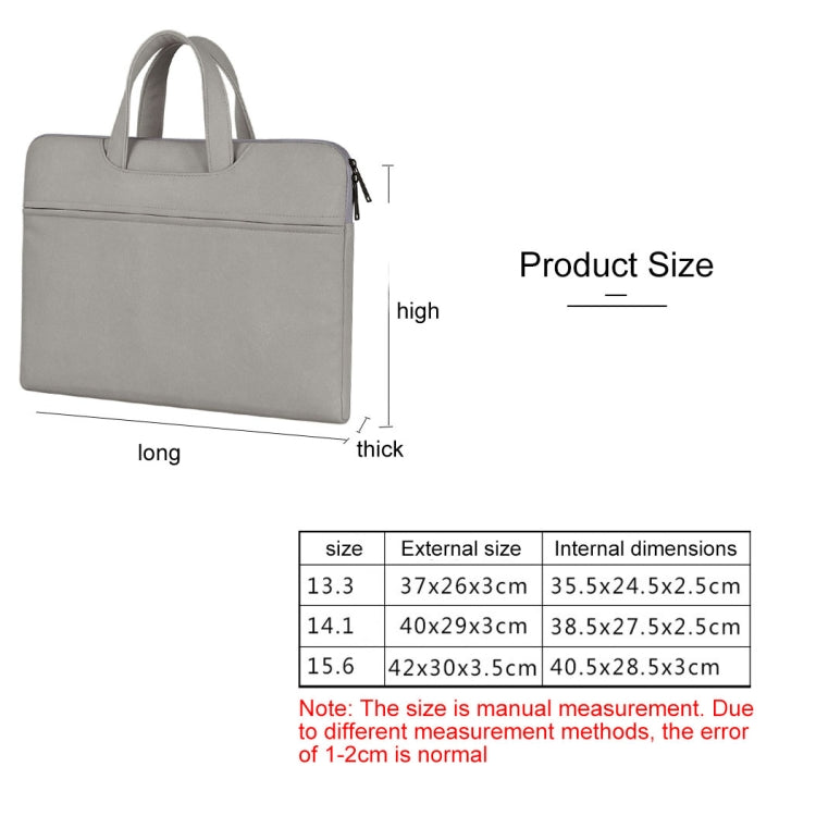 ST06 Waterproof PU Leather Zipper Hidden Portable Strap One-shoulder Handbag for 15.6 inch Laptops, with Suitcase Belt (Light Grey) - 15.6 - 17 inch by buy2fix | Online Shopping UK | buy2fix