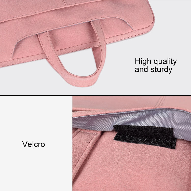 ST06S Waterproof PU Leather Zipper Hidden Portable Strap One-shoulder Handbag for 14.1 inch Laptops, with Magic Stick & Suitcase Belt (Pink) - Computer & Networking by buy2fix | Online Shopping UK | buy2fix