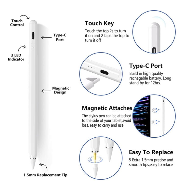 Mutural P-950D Tilt Pressure Sensor Capacitive Stylus Pen with Palm Rejection for iPad 2018 or Later - Stylus Pen by Mutural | Online Shopping UK | buy2fix