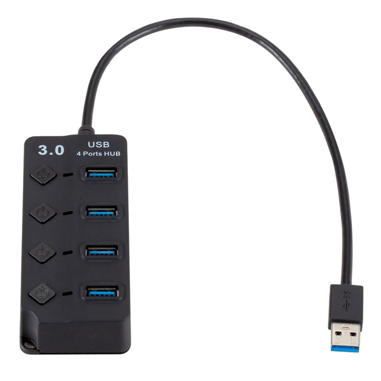 4 Ports USB 3.0 Hi Speed Multi Hub Expansion with Switch for PC & Laptop - USB 3.0 HUB by buy2fix | Online Shopping UK | buy2fix