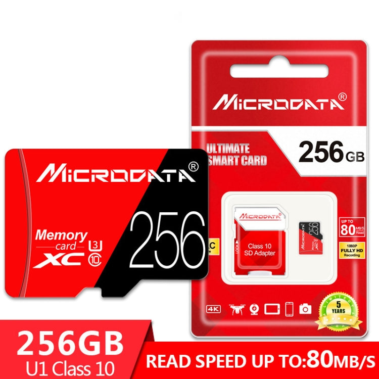 MICRODATA 256GB U3 Red and Black TF(Micro SD) Memory Card - Micro SD Card by MiCRODATA | Online Shopping UK | buy2fix