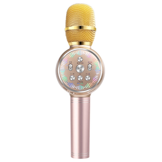 K2 Bluetooth 5.0 Karaoke Live Colorful Lights Wireless Bluetooth Microphone (Gold) - Microphone by buy2fix | Online Shopping UK | buy2fix