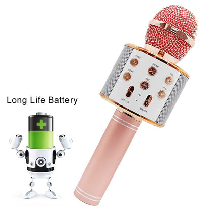 WS-858 Metal High Sound Quality Handheld KTV Karaoke Recording Bluetooth Wireless Microphone, for Notebook, PC, Speaker, Headphone, iPad, iPhone, Galaxy, Huawei, Xiaomi, LG, HTC and Other Smart Phones(Gold) - Consumer Electronics by buy2fix | Online Shopping UK | buy2fix