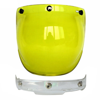 Soman Motorcycle Bubble Visor Open Face Helmet Visor Helmet Windshield Shield with Transparent Frame(Yellow) - Helmets by SOMAN | Online Shopping UK | buy2fix