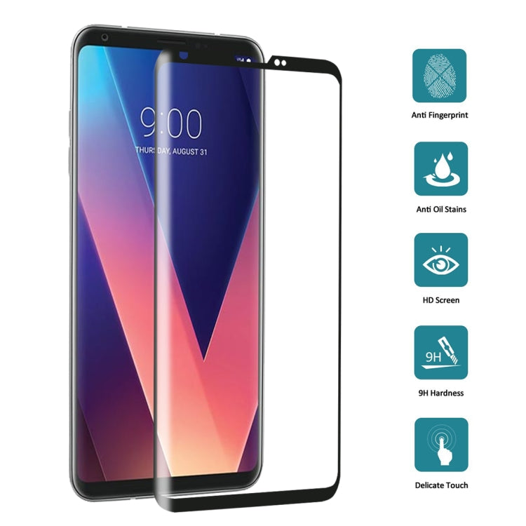 For LG V30 0.26mm 9H Surface Hardness 3D Curved Full Screen Tempered Glass Screen Protector (Black) - Mobile Accessories by buy2fix | Online Shopping UK | buy2fix