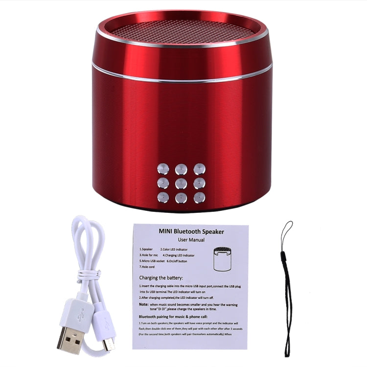 PTH-02 Portable True Wireless Stereo Mini Bluetooth Speaker with LED Indicator & Sling(Red) - Mini Speaker by buy2fix | Online Shopping UK | buy2fix