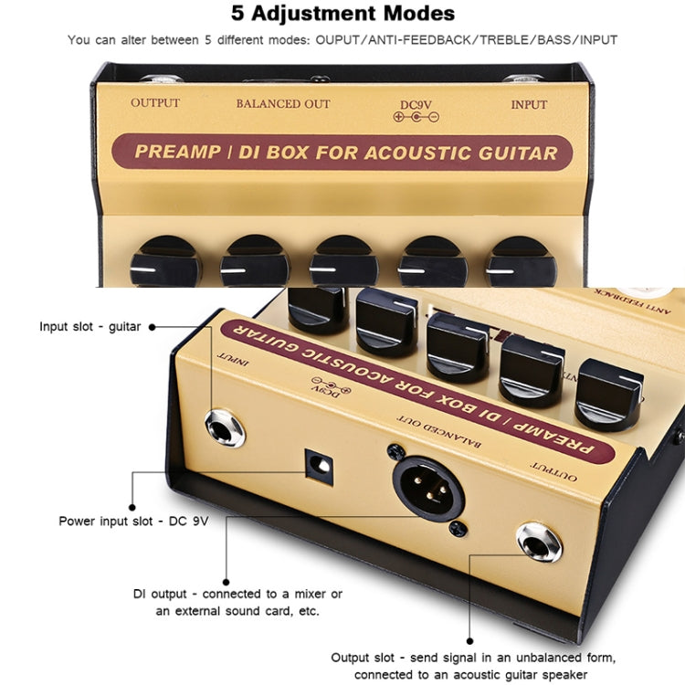 JOYO AD-2 Acoustic Guitar Floor Preamp DI - Guitar Tuner by JOYO | Online Shopping UK | buy2fix