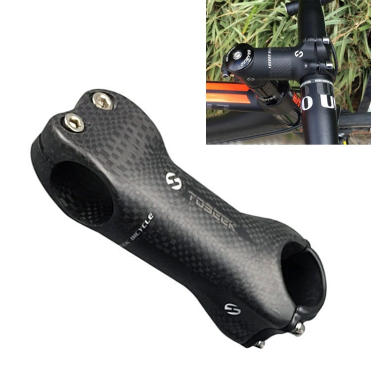 TOSEEK All Carbon Fiber 3KUD Texture Road Mountain Bike Ultra-light Handlebar Stem Riser Faucet, Size: 17 Degree, 130mm (Matte) - Bicycle Grips by TOSEEK | Online Shopping UK | buy2fix