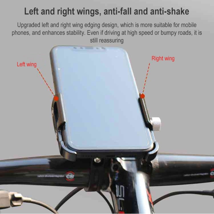 BIKERSAY MP008 Bike Motorcycle Aluminum Alloy Phone Holder Handlebar Clips (Titanium Color) - Outdoor & Sports by BIKERSAY | Online Shopping UK | buy2fix