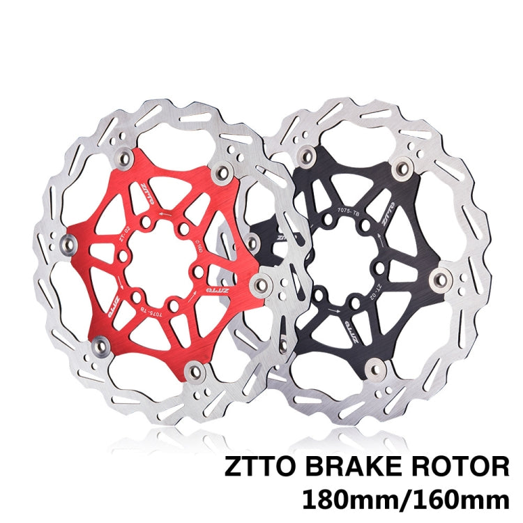 ZTTO Mountain Bike Disc Brake Disc Six Nail 160mm (Black) - Bicycle Brake Parts by ZTTO | Online Shopping UK | buy2fix