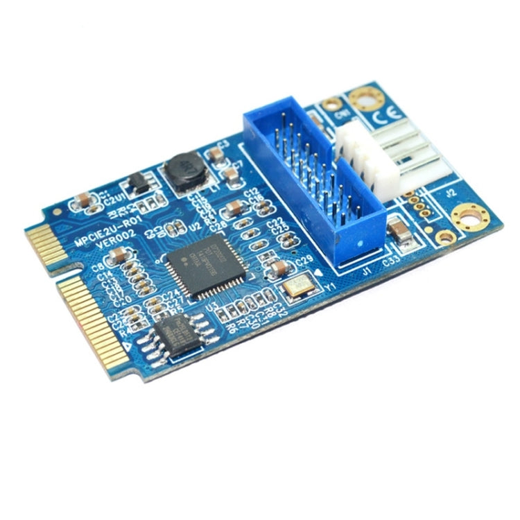 MINI PCI-E to USB 3.0 Front 19 Pin Desktop PC Expansion Card with 4 Pin Power Connection Port (Blue) -  by buy2fix | Online Shopping UK | buy2fix