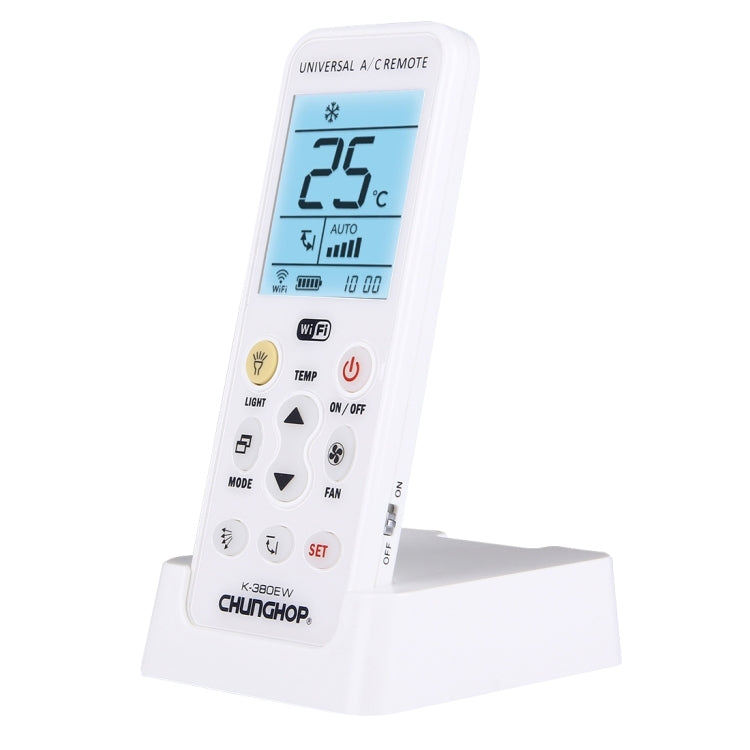CHUNGHOP K-380EW WiFi Smart Universal LCD Air-Conditioner Remote Control with Holder, Support 2G / 3G / 4G / WiFi Network(White) - Consumer Electronics by CHUNGHOP | Online Shopping UK | buy2fix
