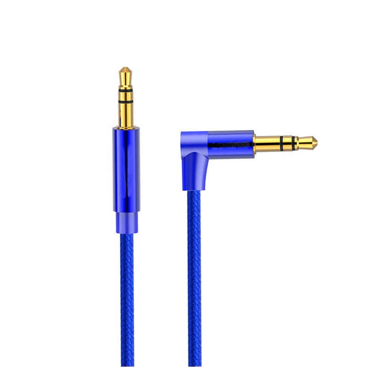 AV01 3.5mm Male to Male Elbow Audio Cable, Length: 3m (Blue) - Aux Cable by buy2fix | Online Shopping UK | buy2fix