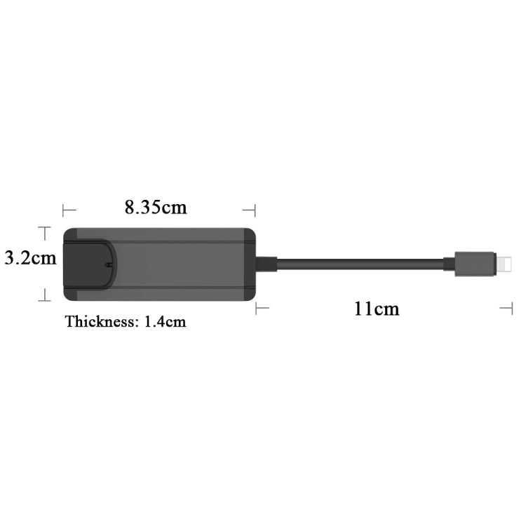 Onten 75002 8PIN to RJ45 Hub USB 2.0 Adapter(Dark Green) - USB 2.0 HUB by Onten | Online Shopping UK | buy2fix