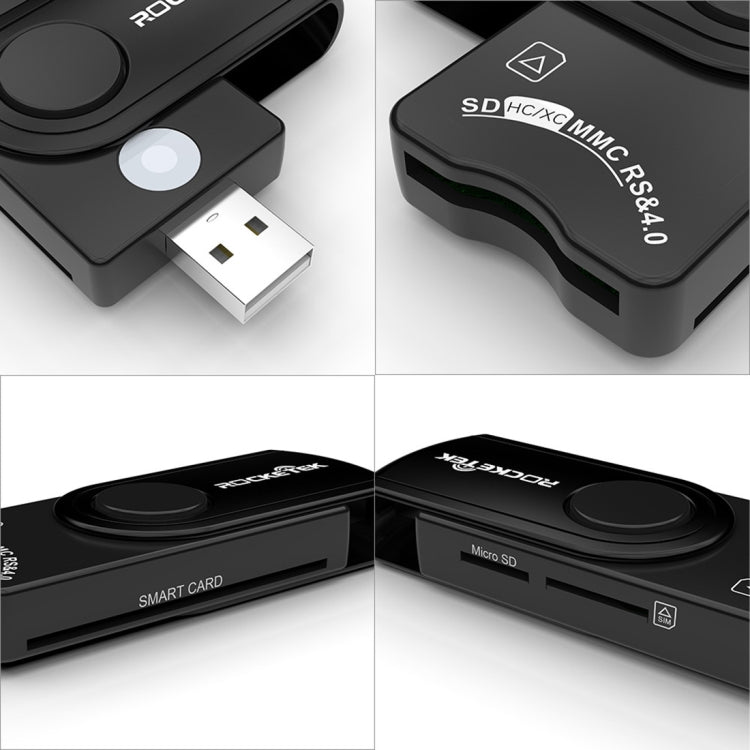 ROCKETEK CR310 USB 3.0 + TF Card + SD Card + SIM Card + Smart Card Multi-function Card Reader -  by ROCKETEK | Online Shopping UK | buy2fix