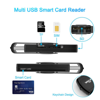 ROCKETEK CR310 USB 3.0 + TF Card + SD Card + SIM Card + Smart Card Multi-function Card Reader -  by ROCKETEK | Online Shopping UK | buy2fix