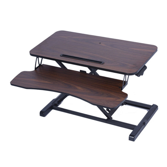 Foldable Standing and Liftable Computer Desk Workbench(Walnut) - Computer & Networking by buy2fix | Online Shopping UK | buy2fix