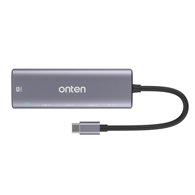 Onten OT-95123 5 in 1 Multifunctional Type-C + USB + HDMI Docking Station, Cable Length: 145mm(Silver) - Computer & Networking by Onten | Online Shopping UK | buy2fix