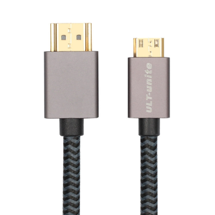 ULT-unite Gold-plated Head HDMI 2.0 Male to Mini HDMI Male Nylon Braided Cable, Cable Length: 1.2m(Black) - Cable by ult-unite | Online Shopping UK | buy2fix