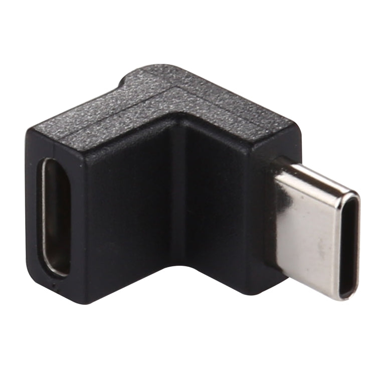 Type-C / USB-C Male to Type-C / USB-C Female 90 Degree Elbow Head Aluminium Alloy Adapter (Black) - Computer & Networking by buy2fix | Online Shopping UK | buy2fix