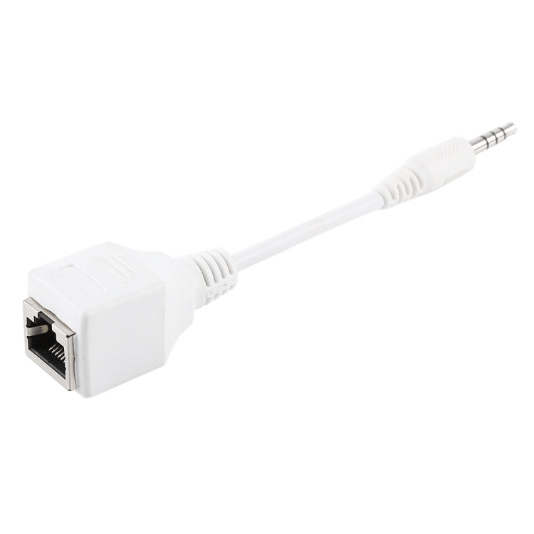 CAT5 RJ45 Socket to 3.5mm 4 Pole Male Plug Audio Ethernet LAN Network Adapter, Total Length: about 13cm -  by buy2fix | Online Shopping UK | buy2fix