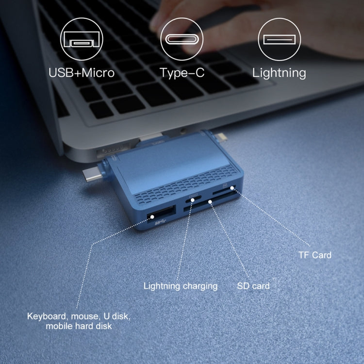 NK-939C 3 in 1 USB to USB-C / Type-C + 8PIN Multifunctional Docking Station (Grey) - Computer & Networking by buy2fix | Online Shopping UK | buy2fix